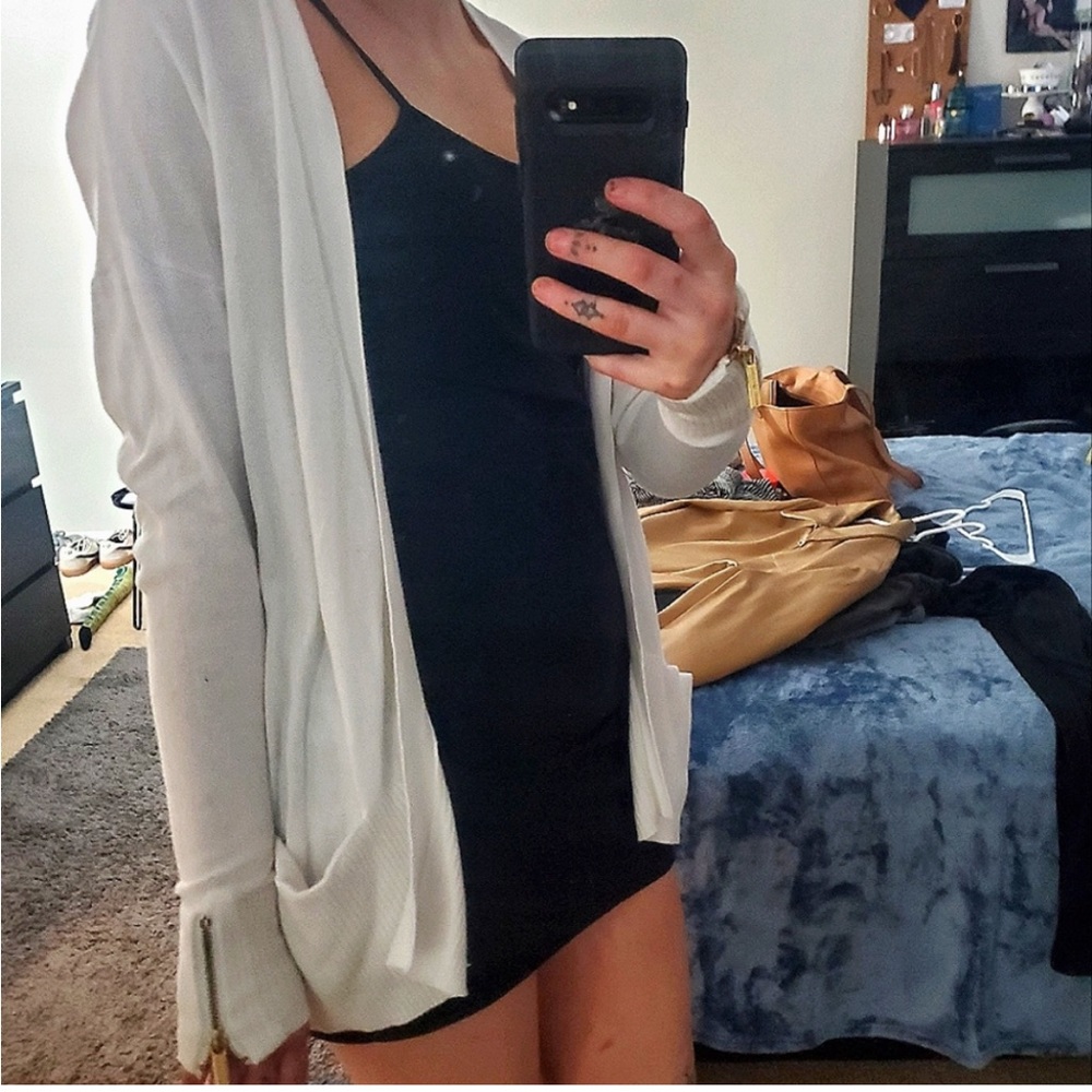MK white with gold hardware cardigan